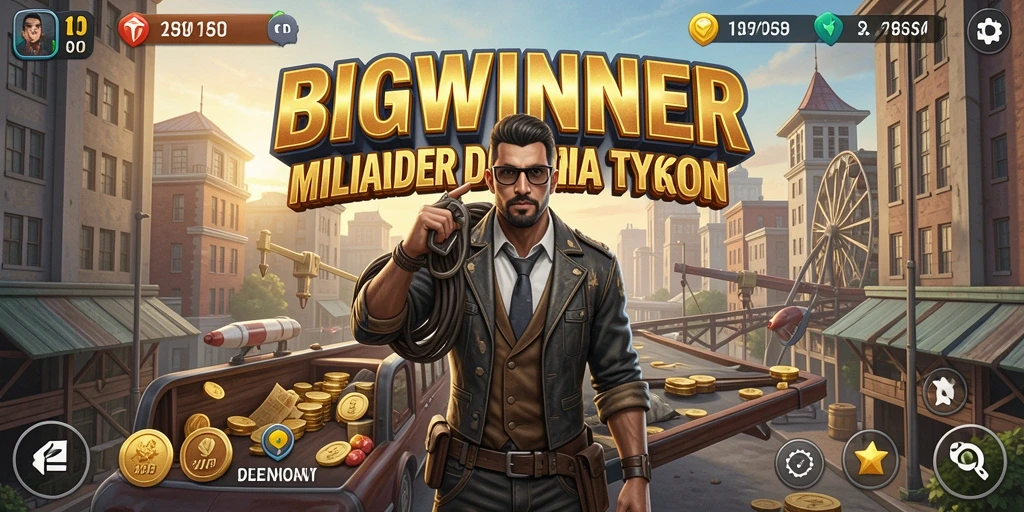 Screenshot menunjukkan gameplay seru BIGWINNER di dunia Tycoon.