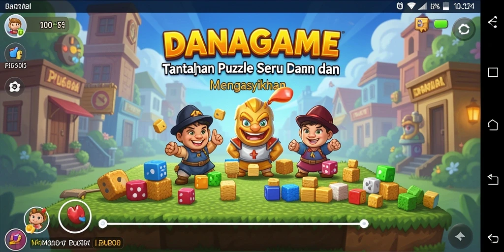 Tampilan gameplay DANAGAME yang menyenangkan dengan berbagai puzzle yang menantang.