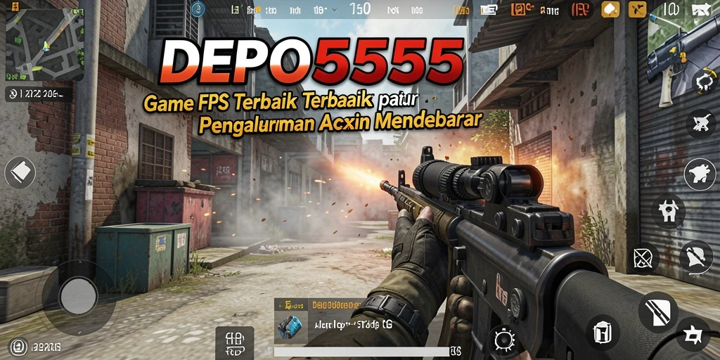 Tampilan gameplay seru dalam pertempuran FPS yang intens.