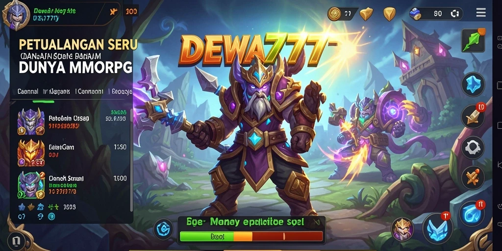 Tampilan gameplay DEWA777 yang seru dalam dunia MMORPG.