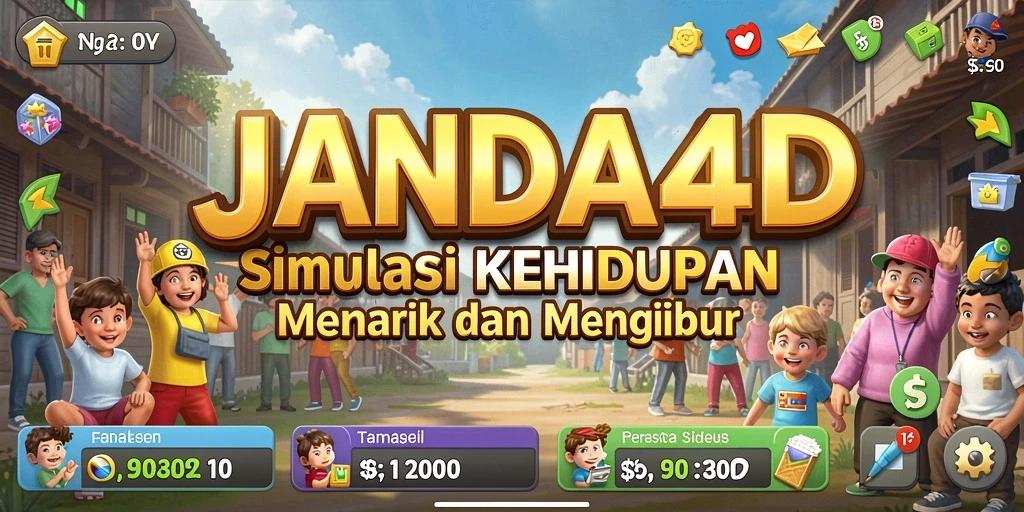 Tampilan gameplay menarik dari JANDA4D dengan pilihan karakter dan interaksi sosial.