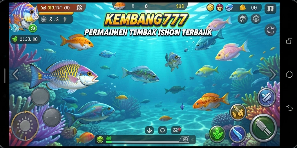 Tampilan gameplay KEMBANG777 saat menembak ikan di laut.