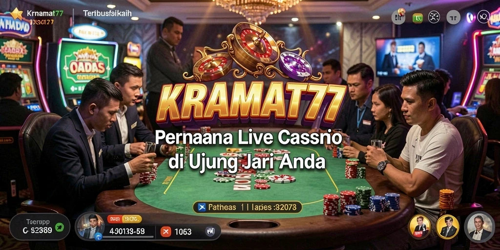 Tampilan gameplay KRAMAT77 yang menonjolkan suasana Live Casino.