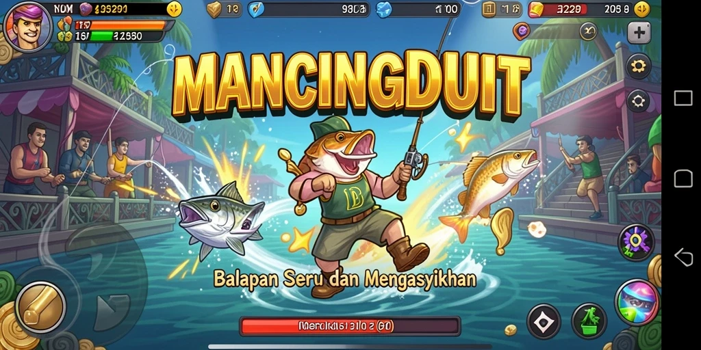 Screenshot gameplay MANCINGDUIT menampilkan momen balapan yang intens.