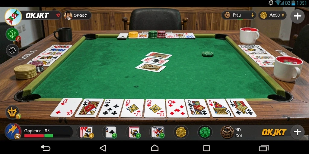 Screenshot utama OKJKT menampilkan gameplay Gaple yang seru.
