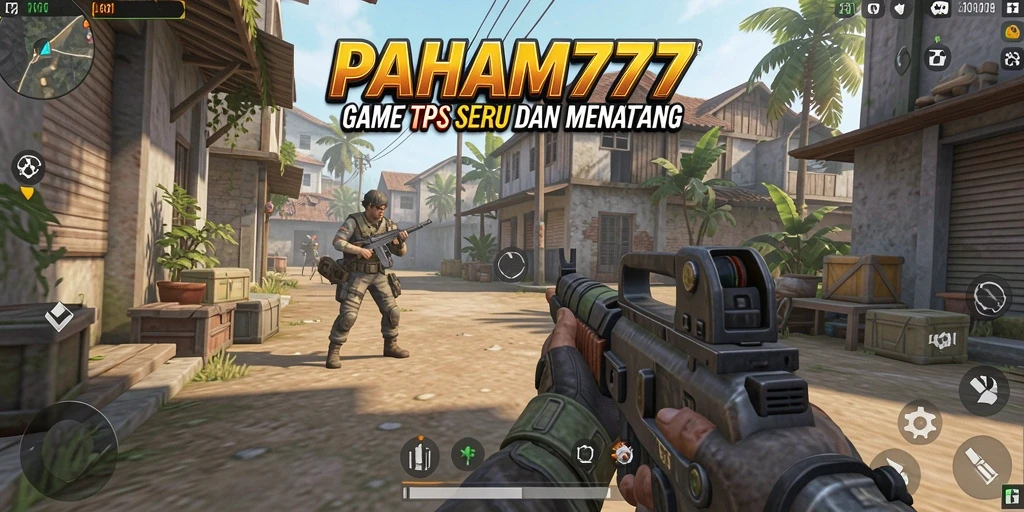 Tampilan gameplay menegangkan dalam PAHAM777, menunjukkan aksi seru TPS.