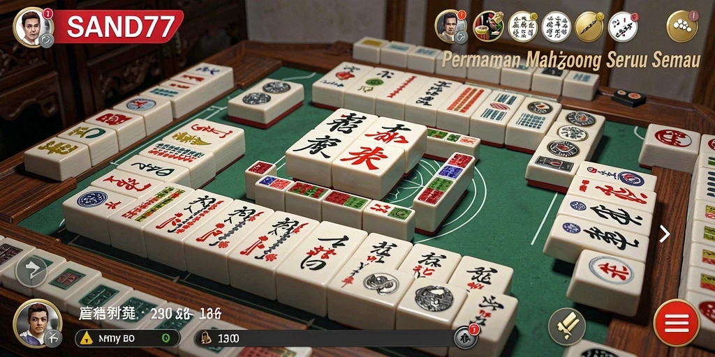 Screenshot SAND77 menampilkan gameplay Mahjong yang menarik dan seru.