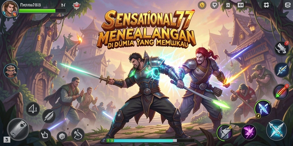 Tampilan game SENSATIONAL77 menampilkan aksi petualangan yang seru.