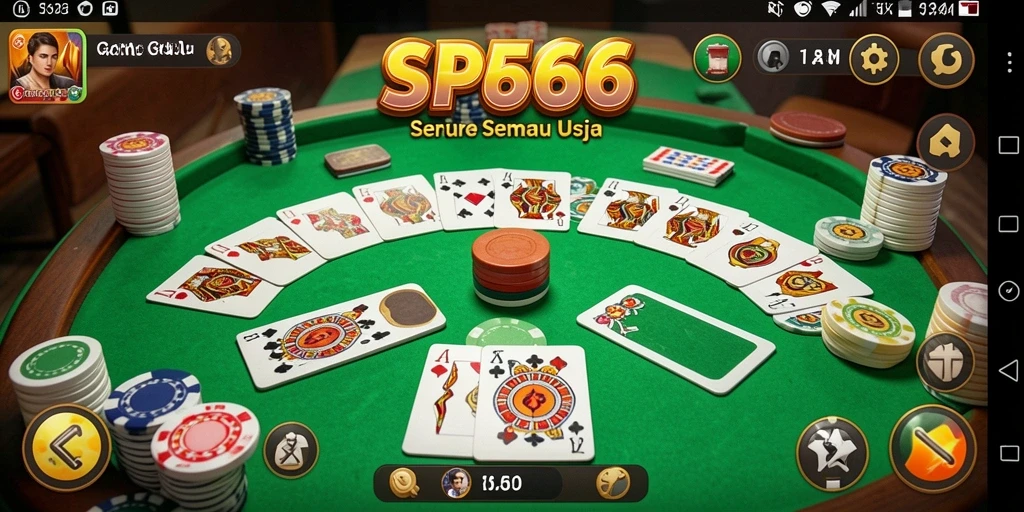 Tampilan seru permainan Gaple di SP666 dengan teman-teman.
