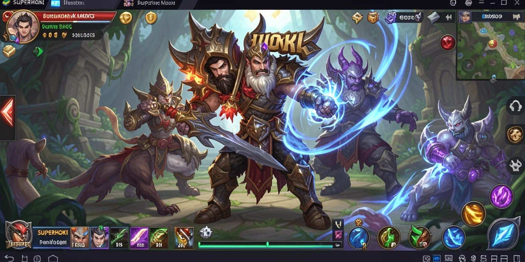 Screenshot utama SUPERHOKI menampilkan aksi seru di dunia MMORPG.