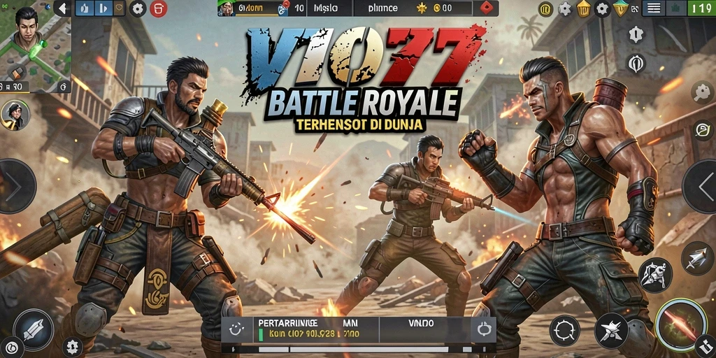 Gameplay seru VIO77 dalam pertarungan Battle Royale.
