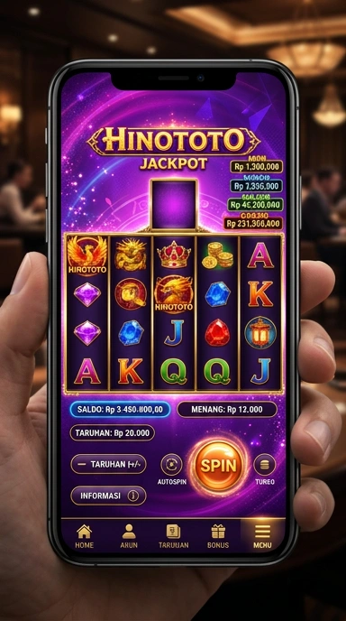 Tampilan antarmuka utama hinototo yang modern.